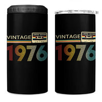 Vintage 1976 Retro Cassette Tape Graphic 4 in 1 Can Cooler Tumbler Awesome Since 1976 Birthday Gift