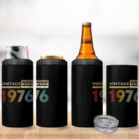 Vintage 1976 Retro Cassette Tape Graphic 4 in 1 Can Cooler Tumbler Awesome Since 1976 Birthday Gift