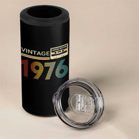 Vintage 1976 Retro Cassette Tape Graphic 4 in 1 Can Cooler Tumbler Awesome Since 1976 Birthday Gift