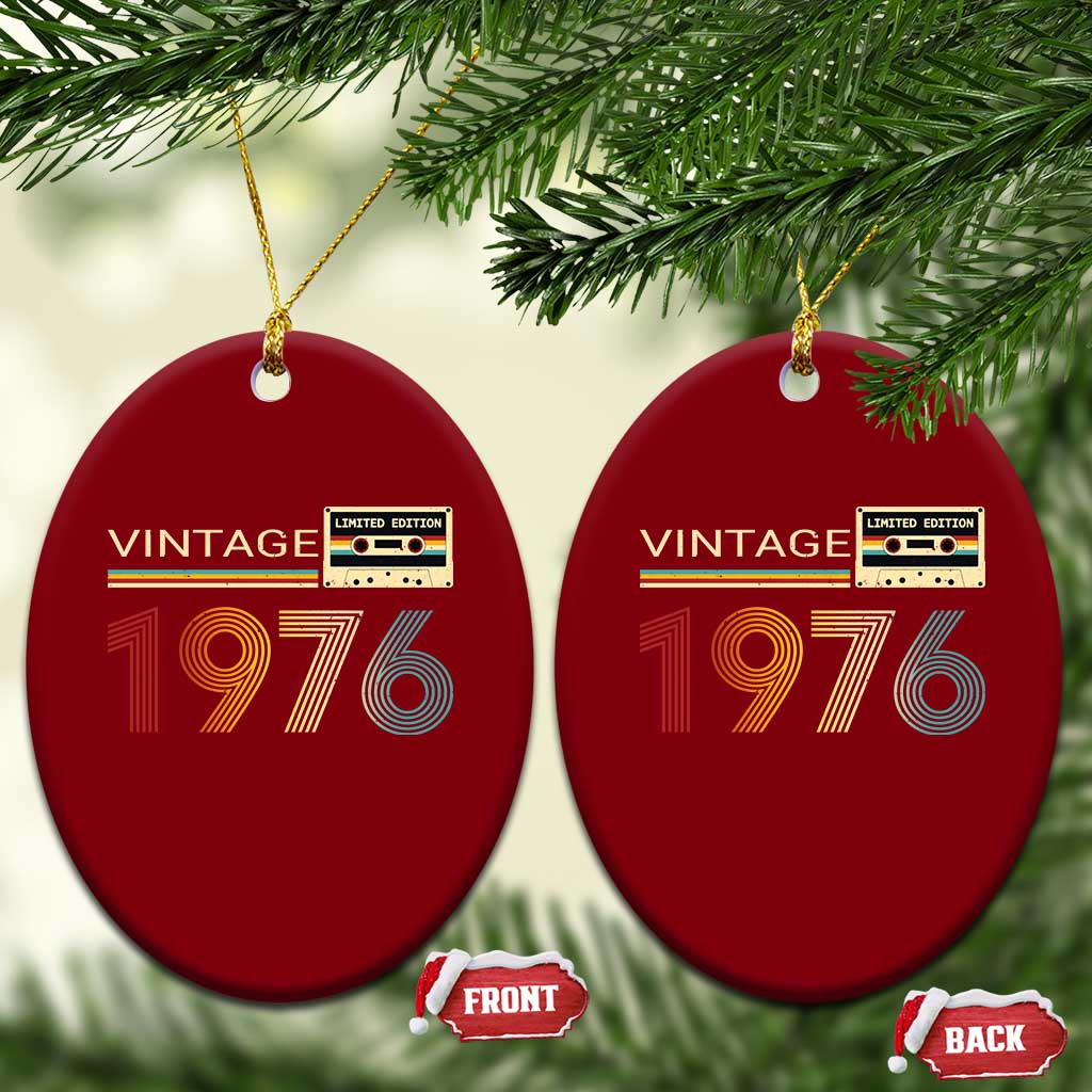 Vintage 1976 Retro Cassette Tape Graphic Ceramic Ornament Awesome Since 1976 Birthday Gift