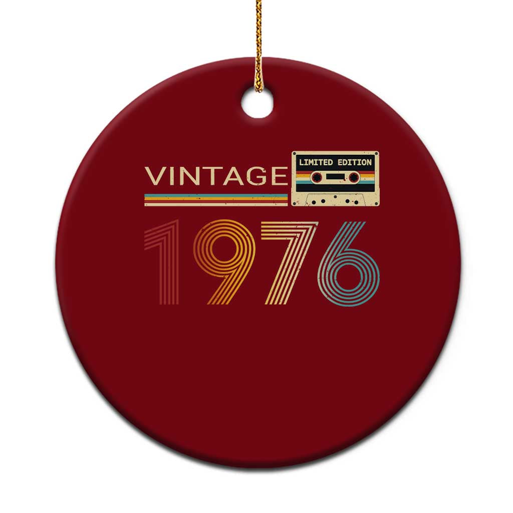 Vintage 1976 Retro Cassette Tape Graphic Ceramic Ornament Awesome Since 1976 Birthday Gift