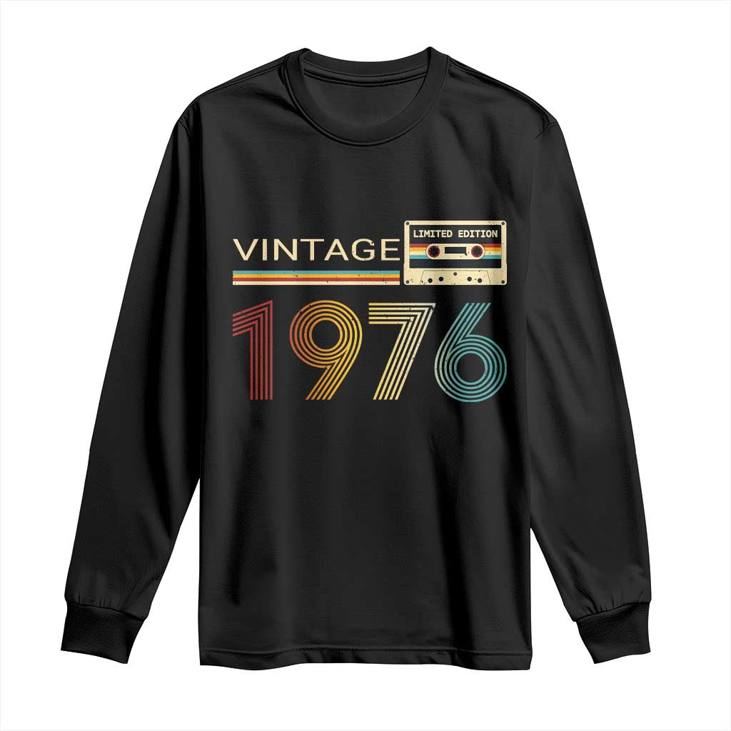 Vintage 1976 Retro Cassette Tape Graphic Long Sleeve Shirt Awesome Since 1976 Birthday Gift