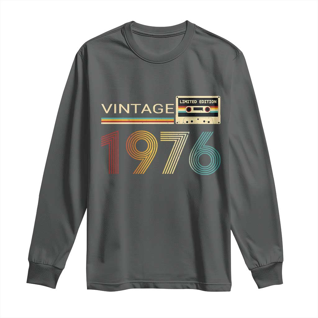 Vintage 1976 Retro Cassette Tape Graphic Long Sleeve Shirt Awesome Since 1976 Birthday Gift
