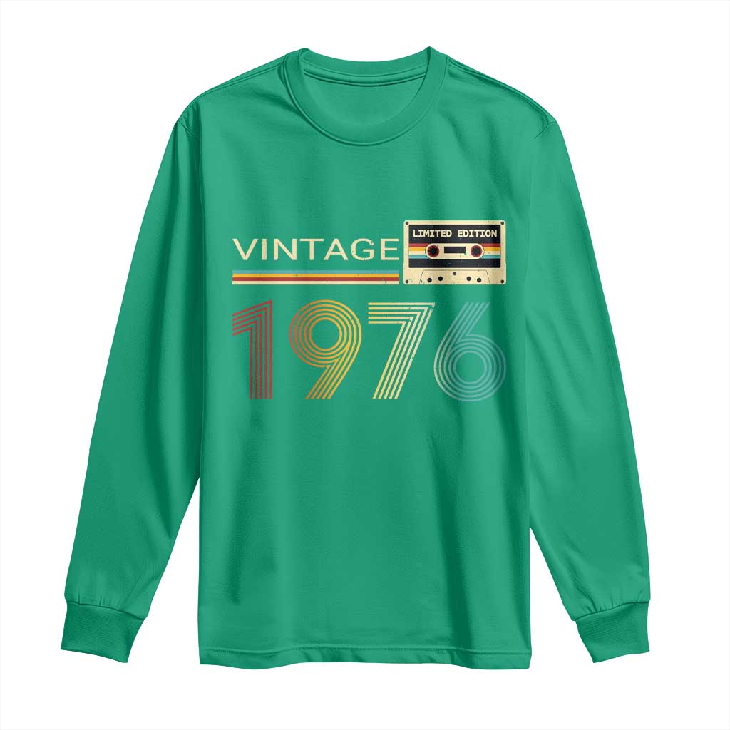Vintage 1976 Retro Cassette Tape Graphic Long Sleeve Shirt Awesome Since 1976 Birthday Gift