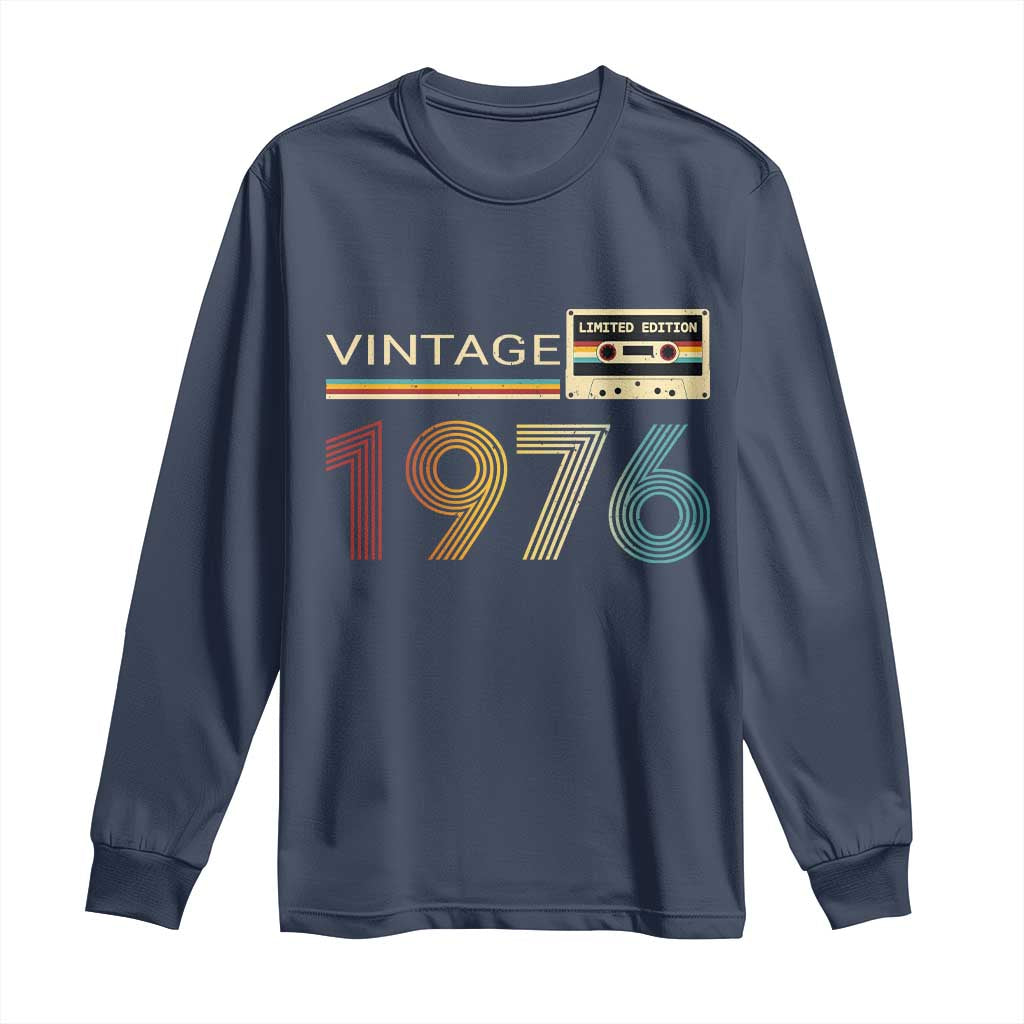 Vintage 1976 Retro Cassette Tape Graphic Long Sleeve Shirt Awesome Since 1976 Birthday Gift