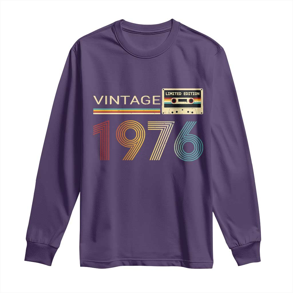 Vintage 1976 Retro Cassette Tape Graphic Long Sleeve Shirt Awesome Since 1976 Birthday Gift
