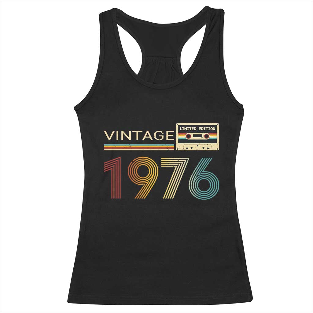 Vintage 1976 Retro Cassette Tape Graphic Racerback Tank Top Awesome Since 1976 Birthday Gift