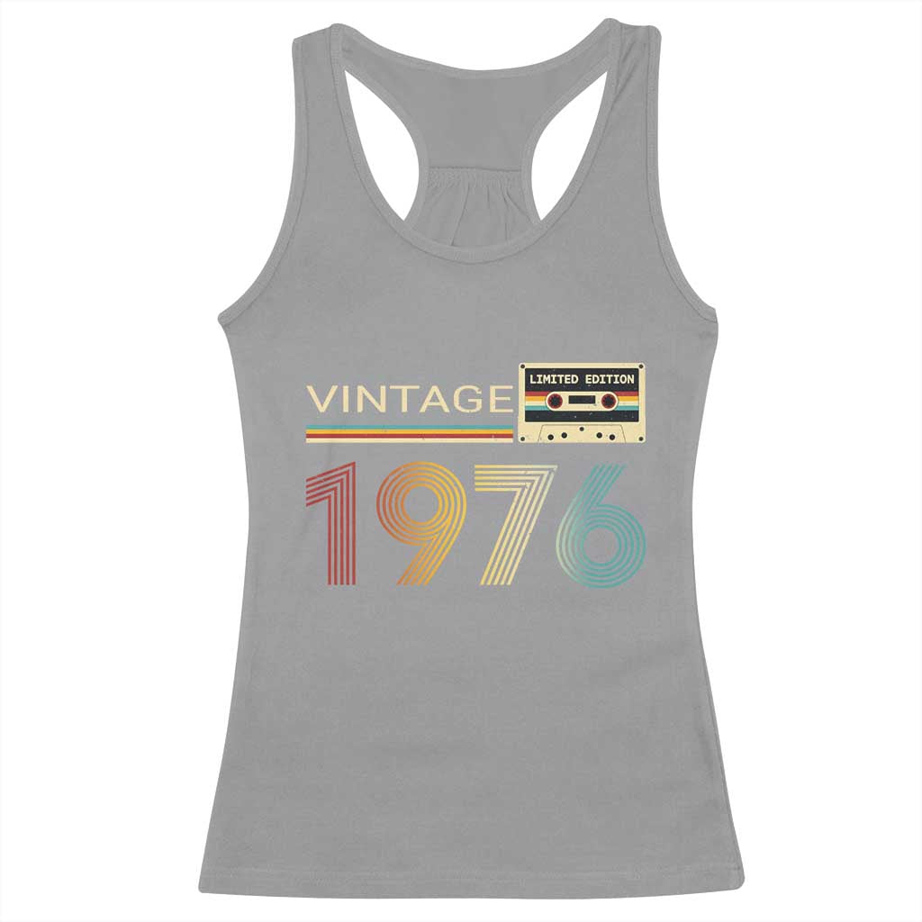 Vintage 1976 Retro Cassette Tape Graphic Racerback Tank Top Awesome Since 1976 Birthday Gift