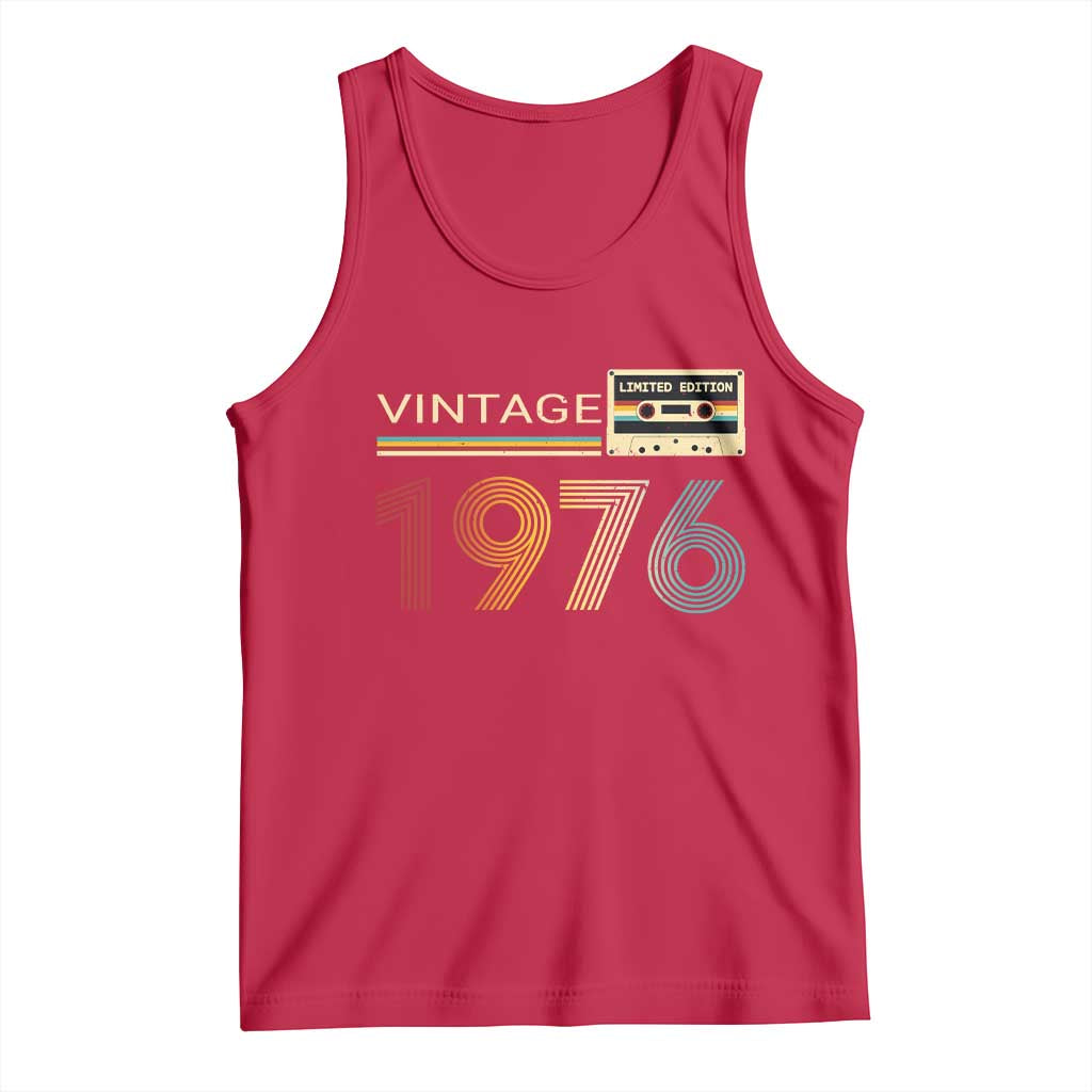 Vintage 1976 Retro Cassette Tape Graphic Tank Top Awesome Since 1976 Birthday Gift