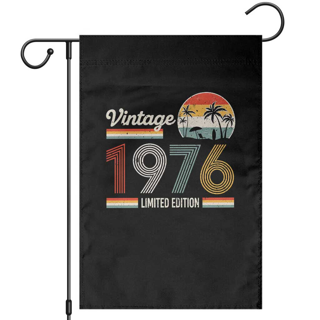 Vintage 1976 Limited Edition Garden Flag Retro Sunset 50th Birthday Graphic