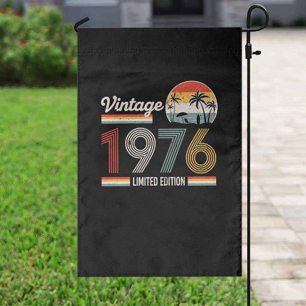 Vintage 1976 Limited Edition Garden Flag Retro Sunset 50th Birthday Graphic