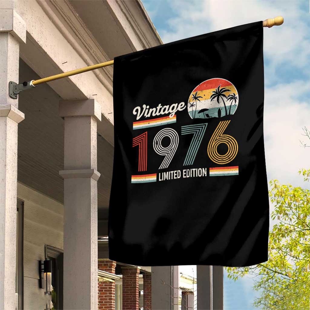 Vintage 1976 Limited Edition Garden Flag Retro Sunset 50th Birthday Graphic