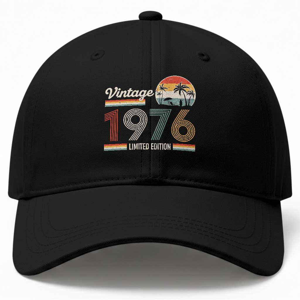 Vintage 1976 Limited Edition Baseball Cap Retro Sunset 50th Birthday Graphic