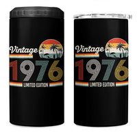 Vintage 1976 Limited Edition 4 in 1 Can Cooler Tumbler Retro Sunset 50th Birthday Graphic