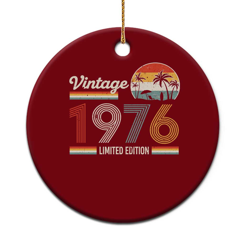 Vintage 1976 Limited Edition Ceramic Ornament Retro Sunset 50th Birthday Graphic