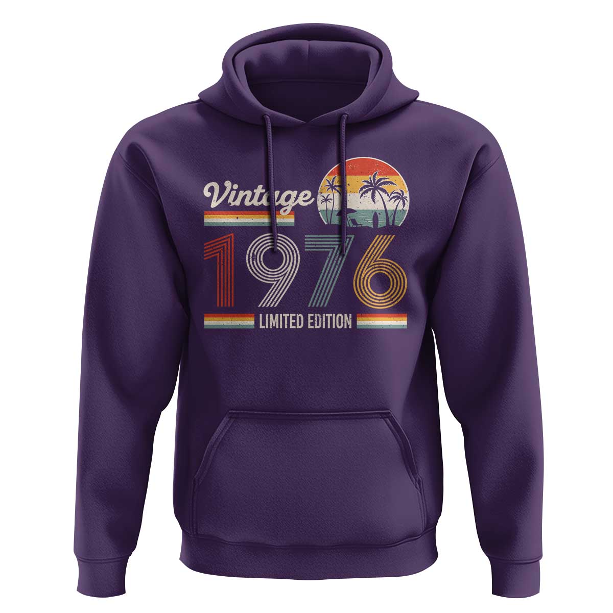 Vintage 1976 Limited Edition Hoodie Retro Sunset 50th Birthday Graphic