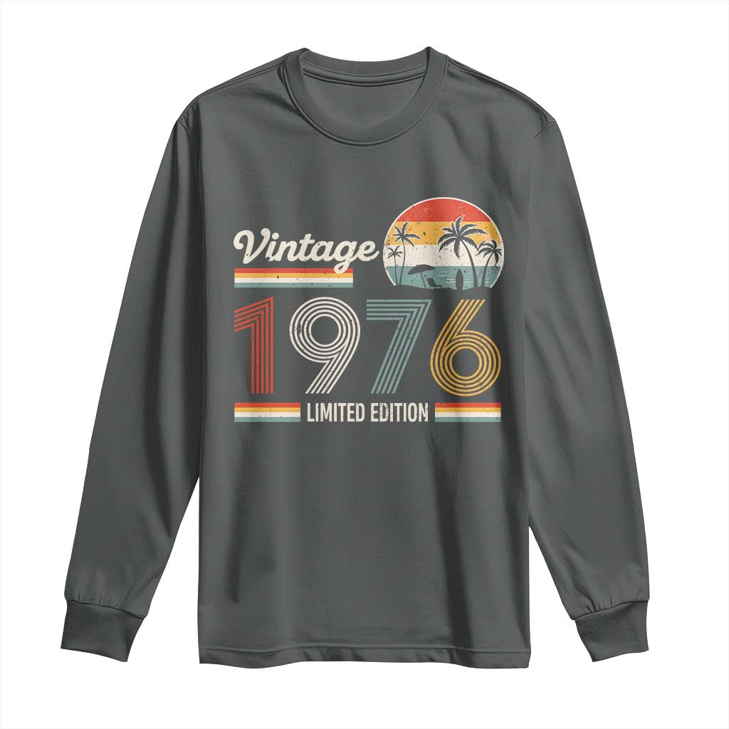 Vintage 1976 Limited Edition Long Sleeve Shirt Retro Sunset 50th Birthday Graphic
