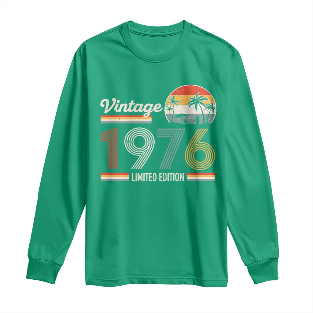 Vintage 1976 Limited Edition Long Sleeve Shirt Retro Sunset 50th Birthday Graphic