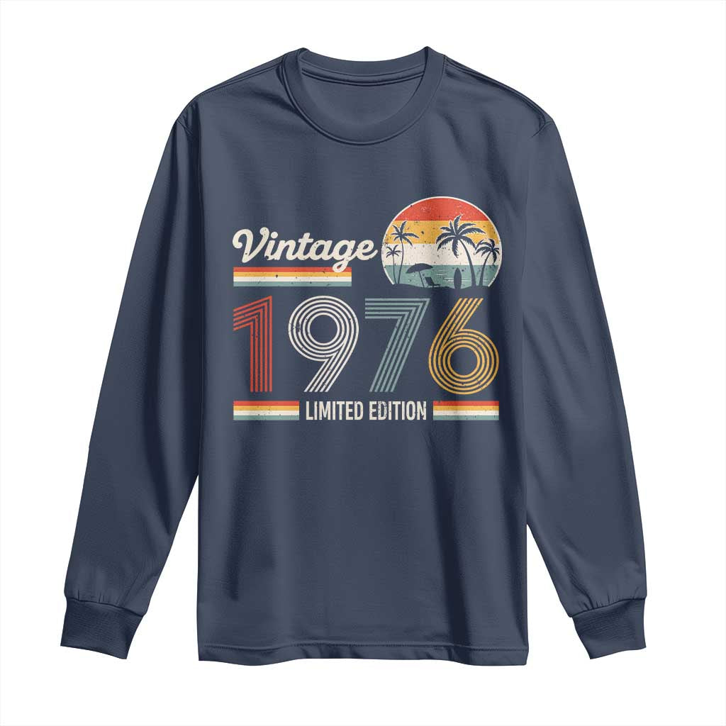 Vintage 1976 Limited Edition Long Sleeve Shirt Retro Sunset 50th Birthday Graphic