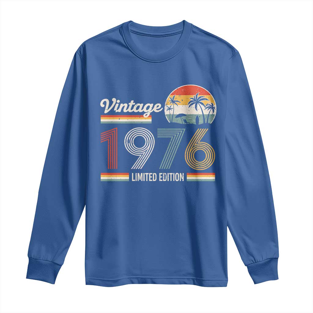 Vintage 1976 Limited Edition Long Sleeve Shirt Retro Sunset 50th Birthday Graphic