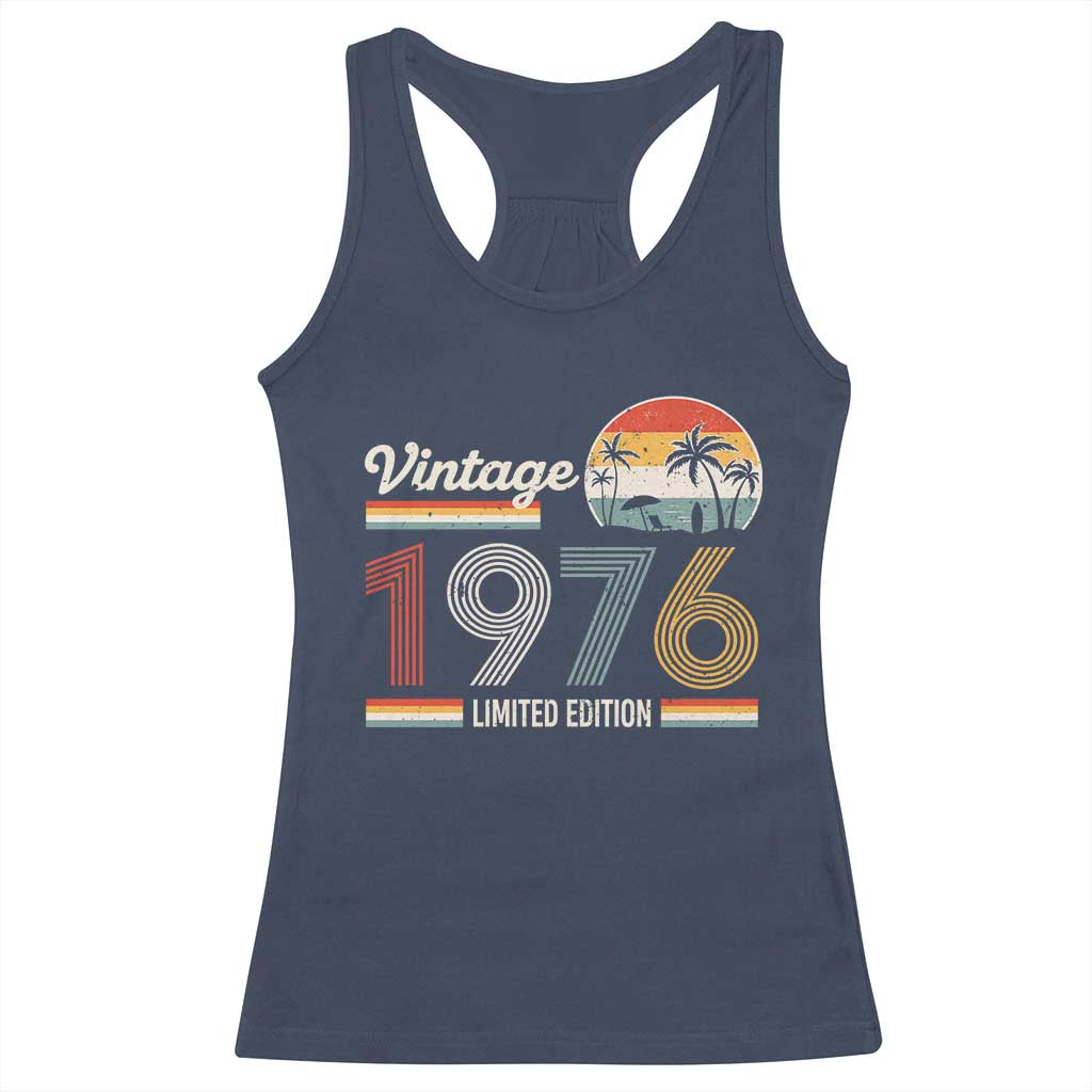 Vintage 1976 Limited Edition Racerback Tank Top Retro Sunset 50th Birthday Graphic