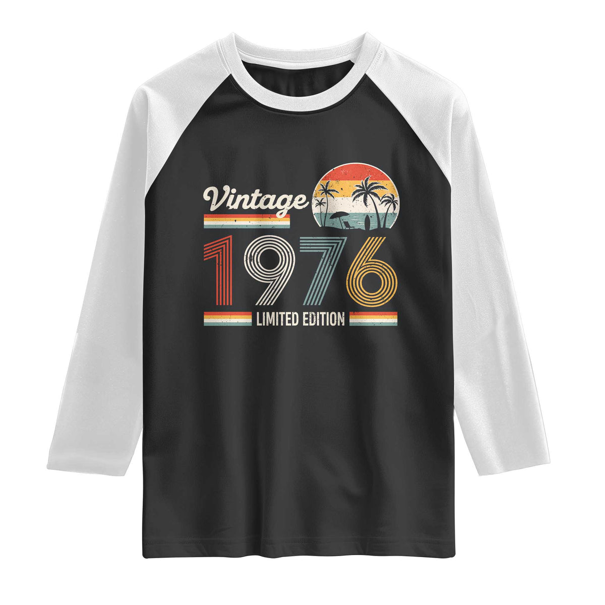 Vintage 1976 Limited Edition Raglan Shirt Retro Sunset 50th Birthday Graphic