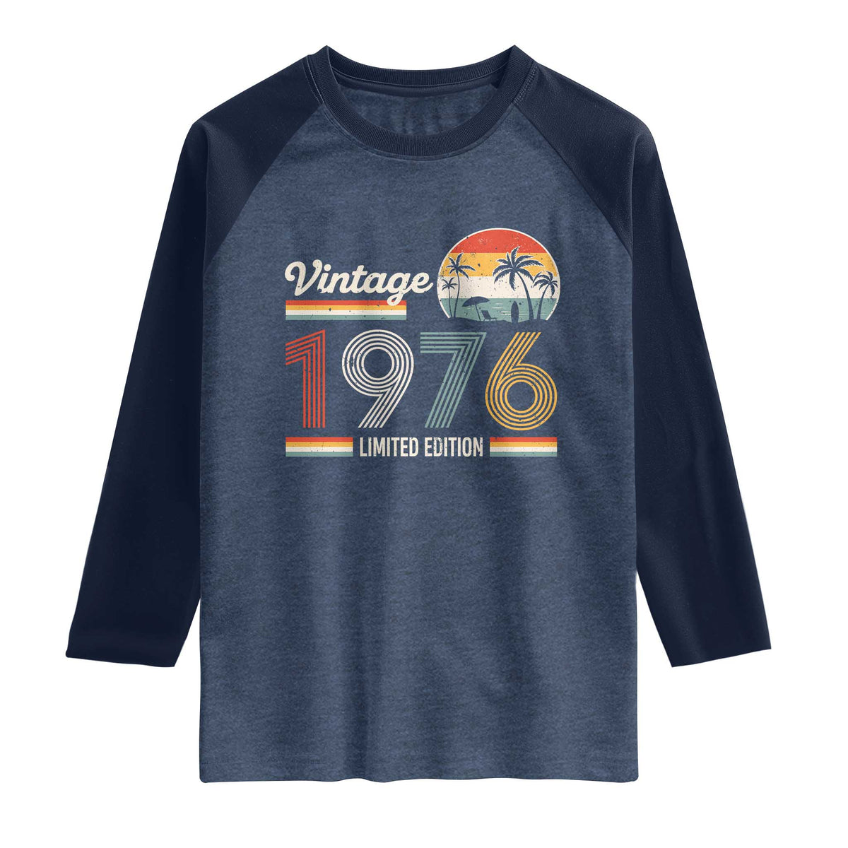 Vintage 1976 Limited Edition Raglan Shirt Retro Sunset 50th Birthday Graphic