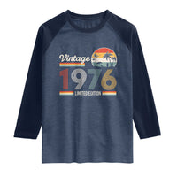 Vintage 1976 Limited Edition Raglan Shirt Retro Sunset 50th Birthday Graphic