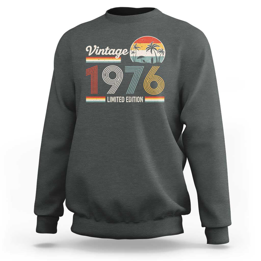Vintage 1976 Limited Edition Sweatshirt Retro Sunset 50th Birthday Graphic