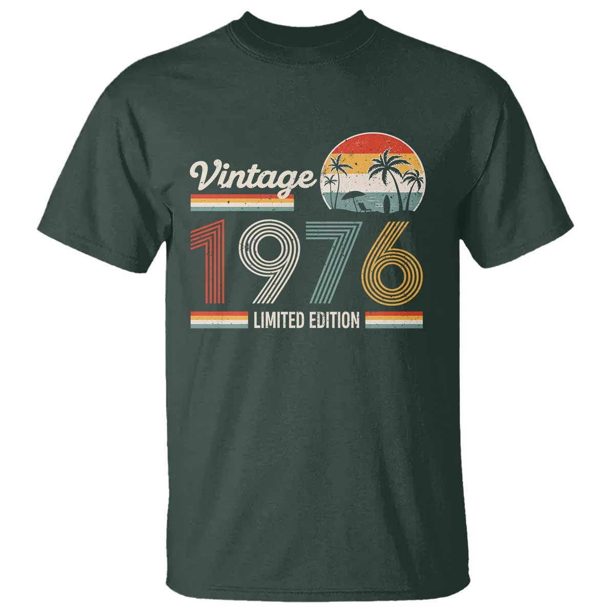 Vintage 1976 Limited Edition T Shirt Retro Sunset 50th Birthday Graphic