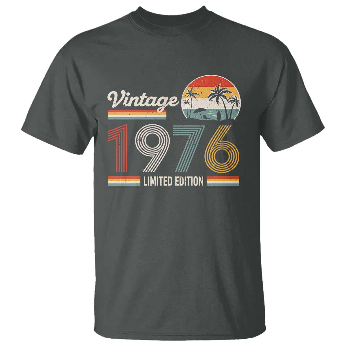 Vintage 1976 Limited Edition T Shirt Retro Sunset 50th Birthday Graphic