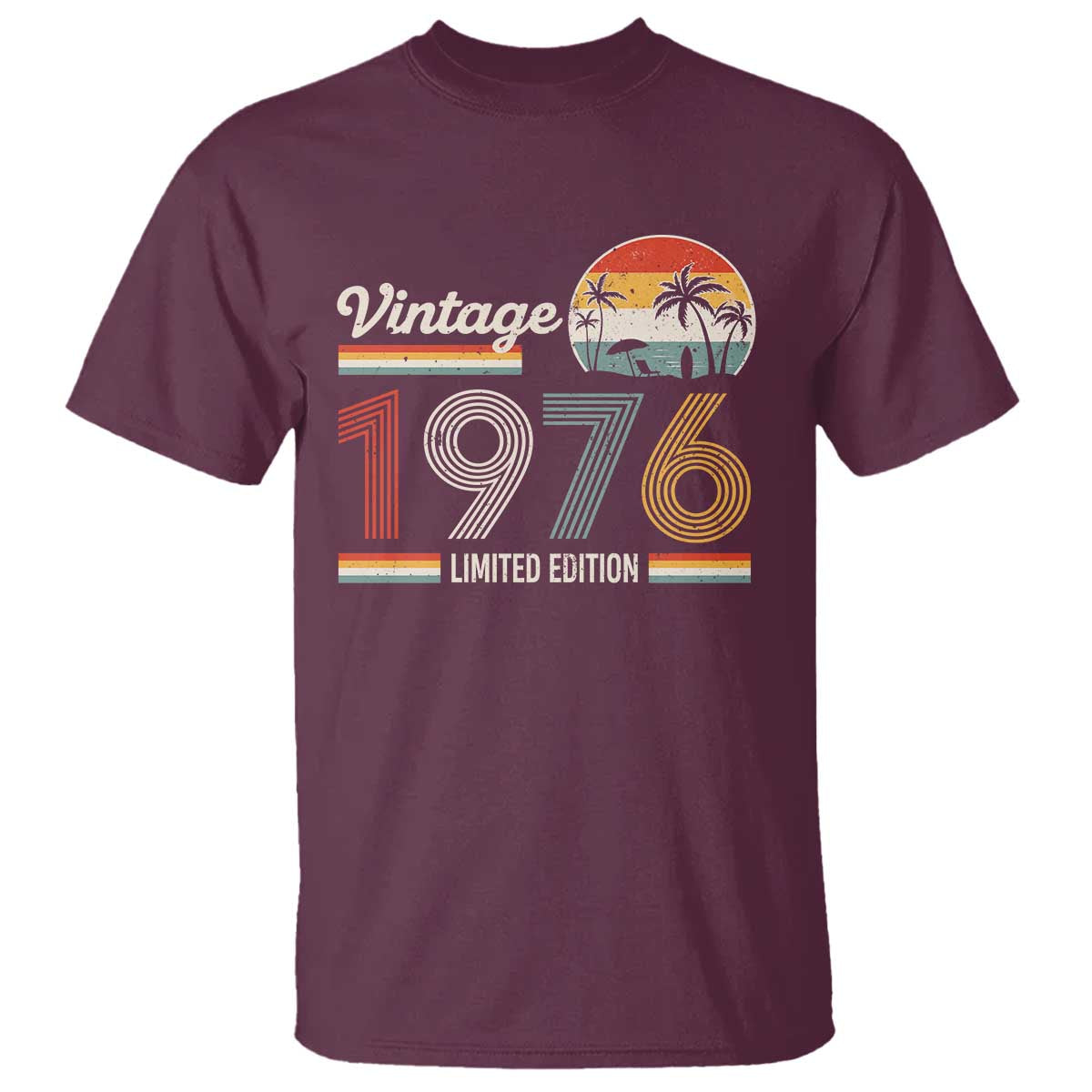 Vintage 1976 Limited Edition T Shirt Retro Sunset 50th Birthday Graphic