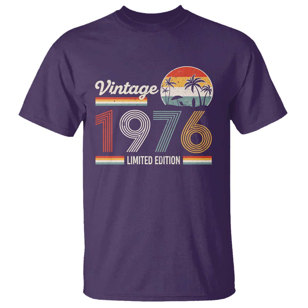 Vintage 1976 Limited Edition T Shirt Retro Sunset 50th Birthday Graphic
