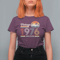 Vintage 1976 Limited Edition T Shirt For Women Retro Sunset 50th Birthday Graphic