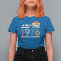 Vintage 1976 Limited Edition T Shirt For Women Retro Sunset 50th Birthday Graphic
