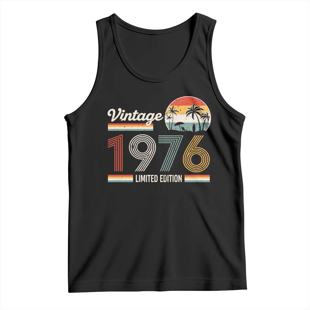 Vintage 1976 Limited Edition Tank Top Retro Sunset 50th Birthday Graphic