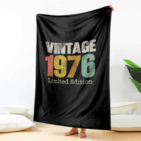 Vintage 1976 Limited Edition Throw Blanket Distressed Retro Typography 50th Birthday