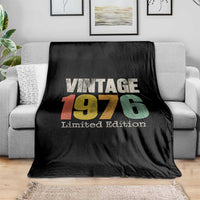 Vintage 1976 Limited Edition Throw Blanket Distressed Retro Typography 50th Birthday