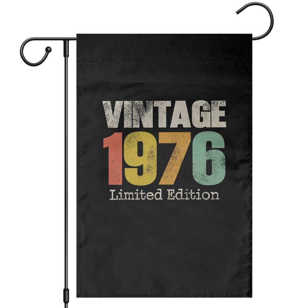 Vintage 1976 Limited Edition Garden Flag Distressed Retro Typography 50th Birthday
