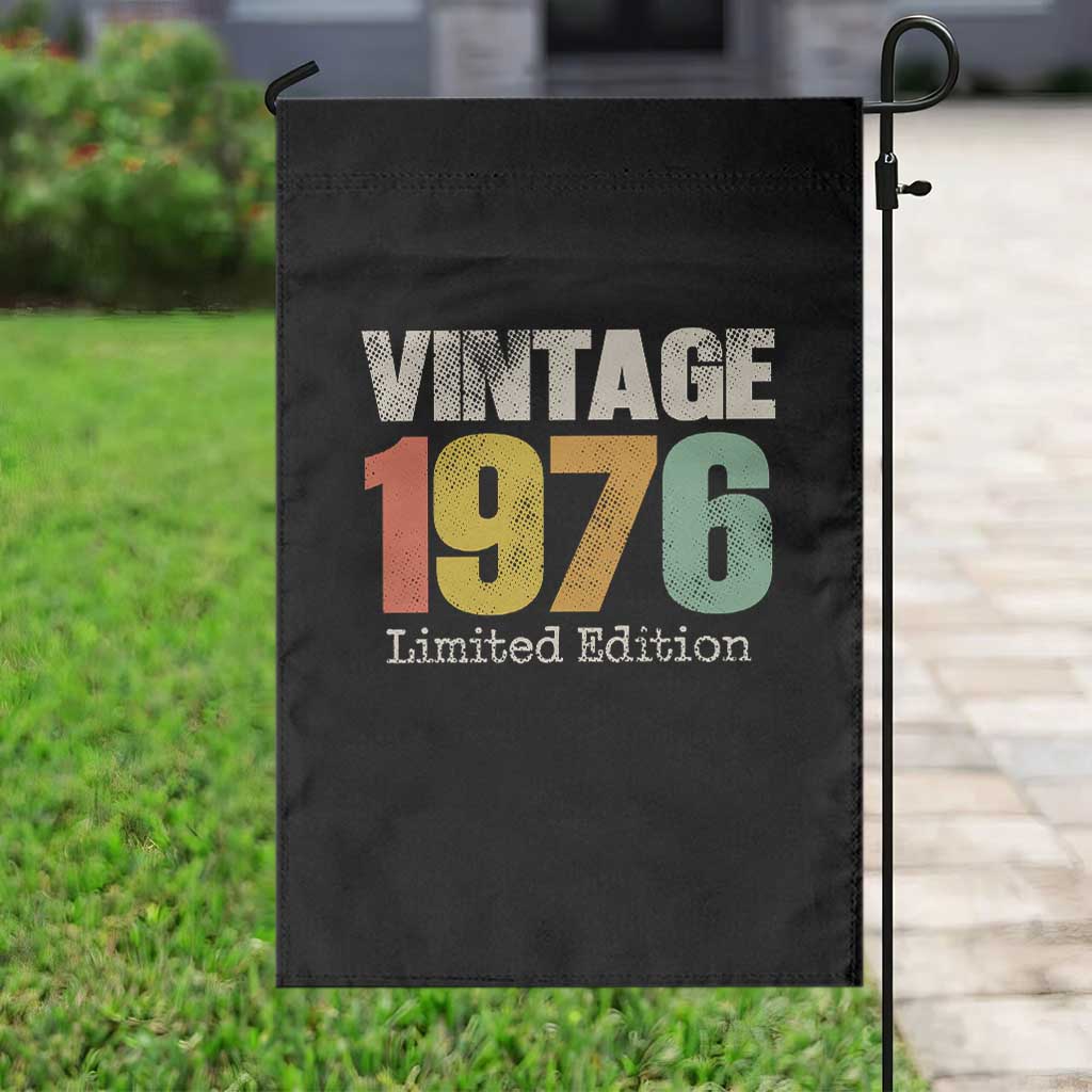 Vintage 1976 Limited Edition Garden Flag Distressed Retro Typography 50th Birthday