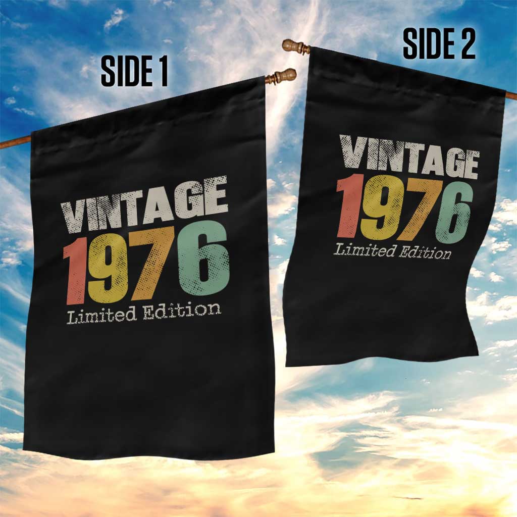 Vintage 1976 Limited Edition Garden Flag Distressed Retro Typography 50th Birthday