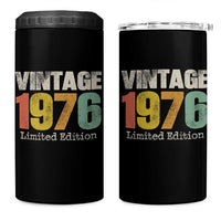 Vintage 1976 Limited Edition 4 in 1 Can Cooler Tumbler Distressed Retro Typography 50th Birthday
