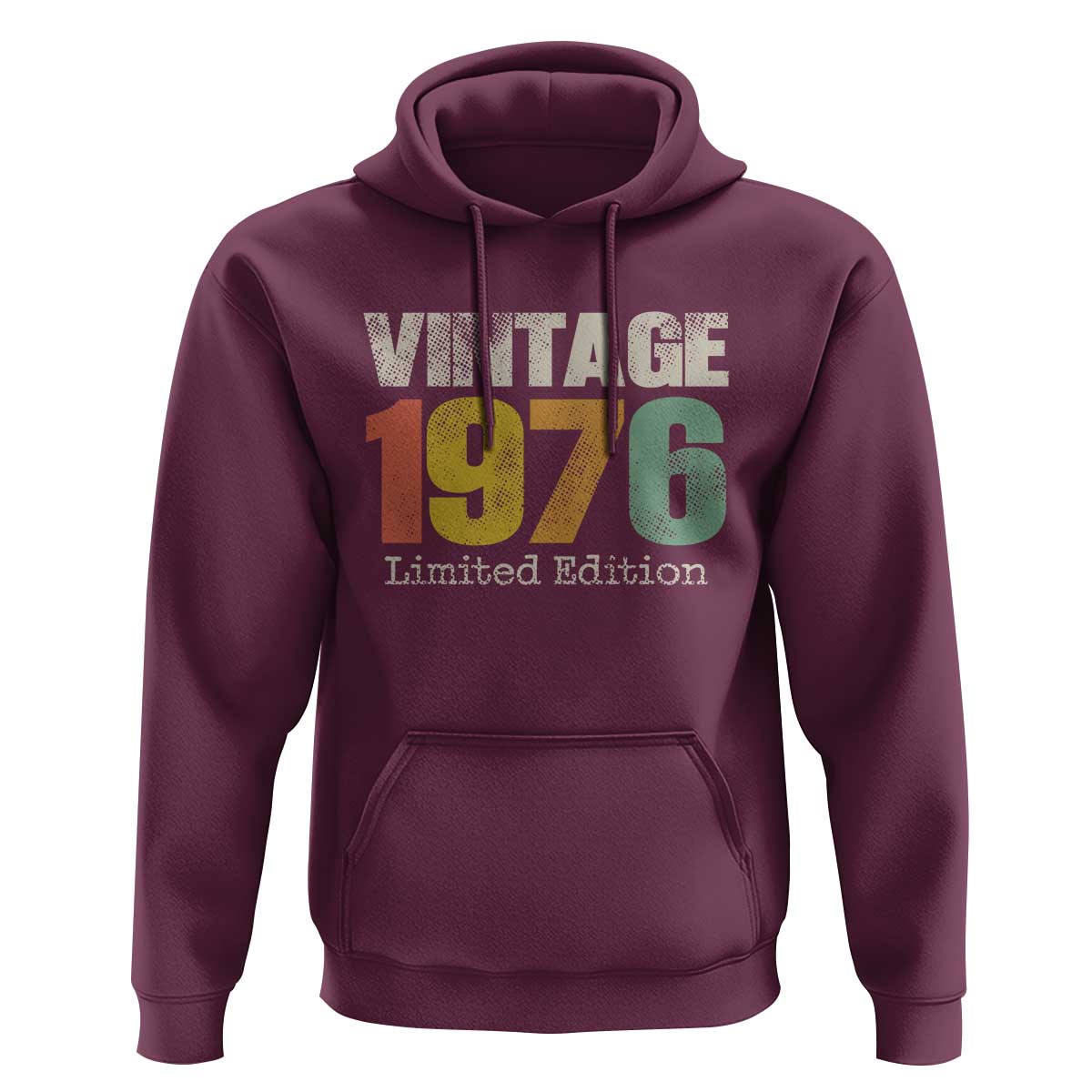 Vintage 1976 Limited Edition Hoodie Distressed Retro Typography 50th Birthday