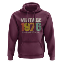Vintage 1976 Limited Edition Hoodie Distressed Retro Typography 50th Birthday