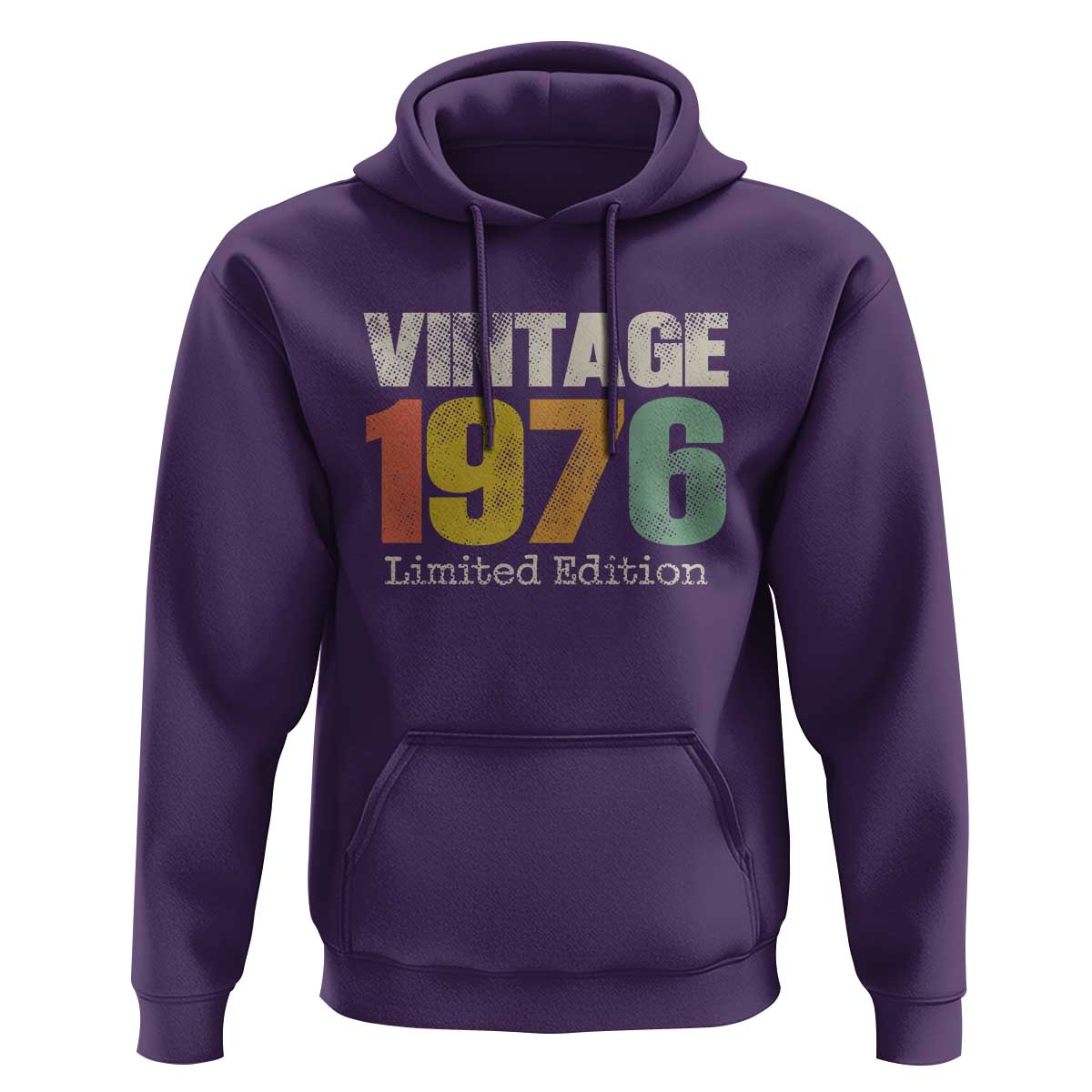 Vintage 1976 Limited Edition Hoodie Distressed Retro Typography 50th Birthday