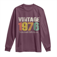Vintage 1976 Limited Edition Long Sleeve Shirt Distressed Retro Typography 50th Birthday