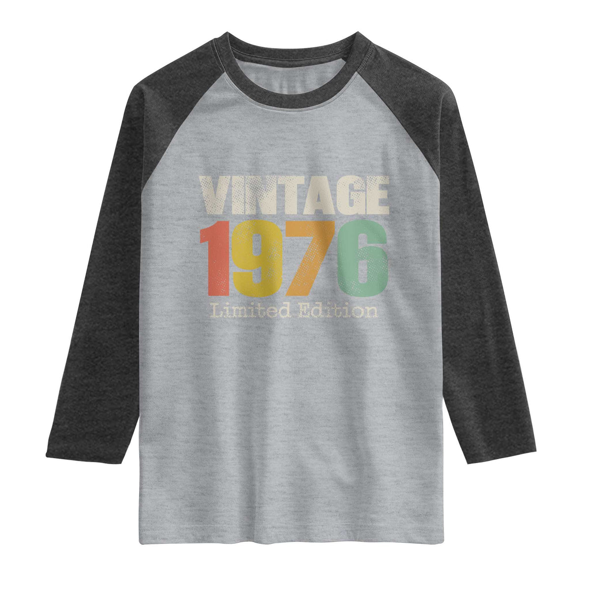 Vintage 1976 Limited Edition Raglan Shirt Distressed Retro Typography 50th Birthday