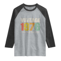 Vintage 1976 Limited Edition Raglan Shirt Distressed Retro Typography 50th Birthday