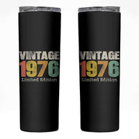 Vintage 1976 Limited Edition Skinny Tumbler Distressed Retro Typography 50th Birthday