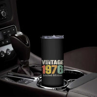 Vintage 1976 Limited Edition Skinny Tumbler Distressed Retro Typography 50th Birthday